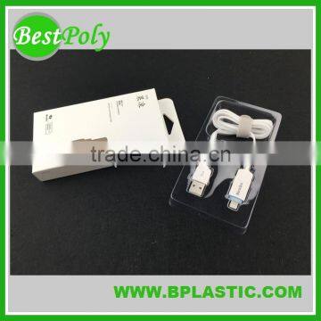 Printed paper box with plastic insert tray for USB