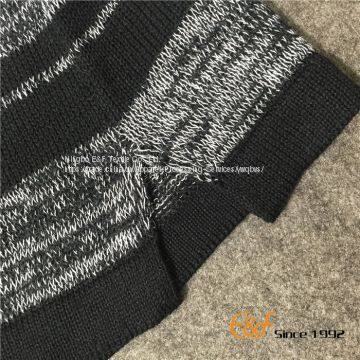 Short Sleeves Crew Collar Stripe Slit Sweater for Men photo-5