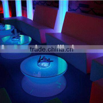 LED Remote Halfmoon Table/ Hot Sell LED Rechargeable Halfmoon Coffee Table/LED Outdoor Lawn Halfmoon Cocktail Table photo-2