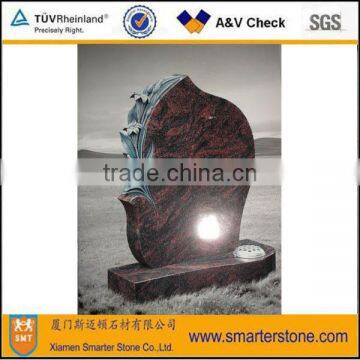 Rose Flower Shaped Tombstone Gravestone Granite Monument Natural Granite