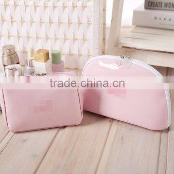 Lovely princess pink carry makeup bags PU cosmetic bag toiletry bag