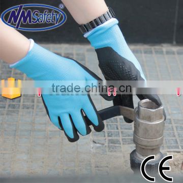 NMSAFETY work glove en388 mechanical work gloves dotted hand gloves