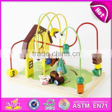 оптовая продажа лучших деревянных игрушек из бусин для маленьких детей, образовательные игры, деревянные игрушки из бусин для маленьких детей W11B141 photo-2