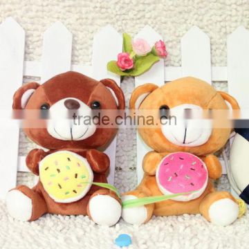 funny 18cm bear plush cake plush stuffed toy animal with EN71