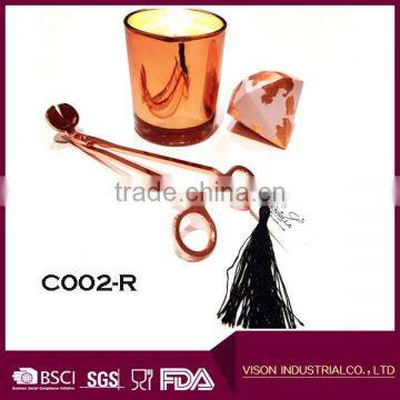 Rose gold stainless steel candle wick trimmer