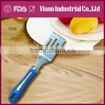 Professional Hot Sale Stainless Steel Cheese Cutter Pizza Slotted Spatula(v636)