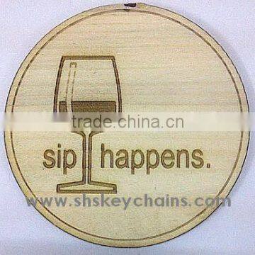 Wine themed Wooden Coaster laser Engraved