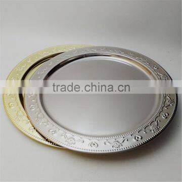 Cheap Wholesale Wedding Gold Silver Beaded Charger Plates photo-4