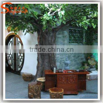 Indoor Cheap Artificial Banyan Tree Fake Plastic Plants Artificial Tree Trunk Decorative Metal Ficus Trees photo-5