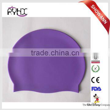 Customized Logo Printed Waterproof Silicone Swimming Cap for Long Hair