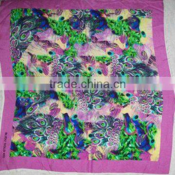 Silk Digital Printed Scarves with Border