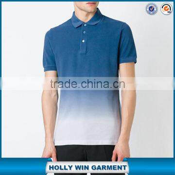 New fashion men blue gradient polo t-shirts