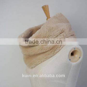 2016 Newest Fashion Winter Warm Infinity 2 Circle Soft Faux Fur Cowl Neck Long Women Scarf Shawl Ring photo-4