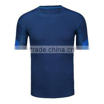 100% Polyester Plain Round Neck Blank Compression Men t Shirt photo-3
