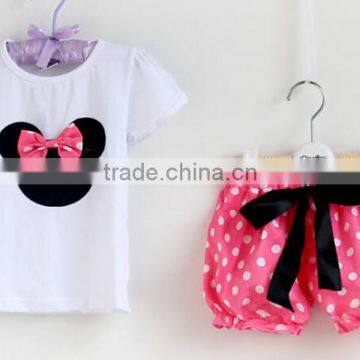 S80002T, Baby Clothing Sets , Summer New Children Girl's 2PC Sets Skirt Suit Dots Skirt Dots Pants Girls Cartoon Clothes photo-2