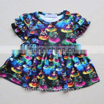 Yawoo Wholesale Chlothing Baby Gown Newborn Clothes New Print Tunic Shirts Ruffle Style Child Clothes photo-3