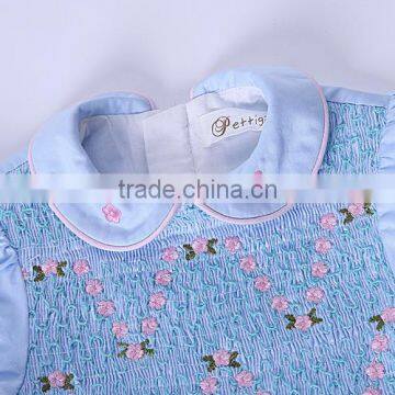 Latest Fashion Blue Smocked Dress Girls Stunning Smocking Clothing photo-4