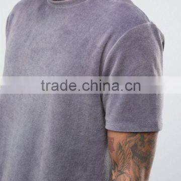 Men's Longline T-Shirt In Heavy Velvet photo-4
