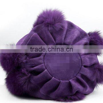 Fox Fur Tote Bag, Fox Fur Bag, Mink Fur BagTop Fashion Fluffy Real Fox Fur and Genuine Cow Leather Women Lady Shoulder Mini Mess photo-5