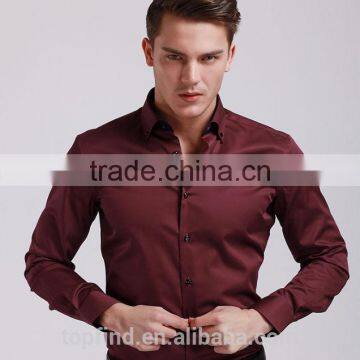 Yiwu manufacturer long sleeve burgundy men dress shirts