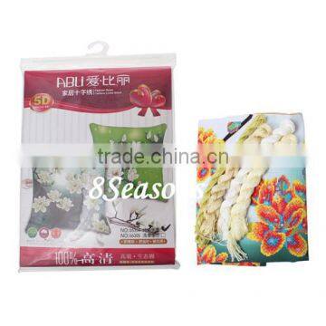 Multicolor Flower Pattern Square Throw Pillow Cotton Chinese Cross Stitch Patterns photo-2