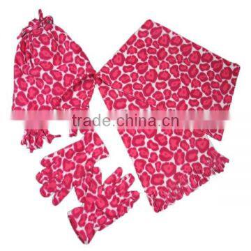 print polar fleece scarf set