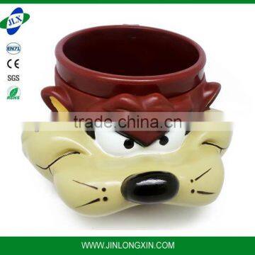 Plastic cartoon amination figure brown wolf mug cup