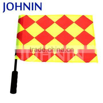 Hot selling polyester printed hand held soccer referee flag