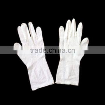 medical examination 9'' powder-free finger-textured white nitrile glove