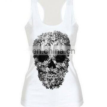 High end OEM quality lady black skeleton rock T-shirt