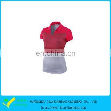 Custom Made Sublimation Printing Woman's Sexy V Collar Fitness Polo Shirt