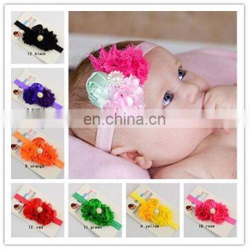 Wholesale children's jewelry rosebuds old Satin gauze cloth flower hair band