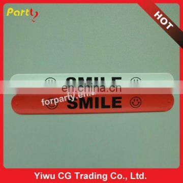 CG-BR109 Hot Sale Smile Silicone Slap Bracelet