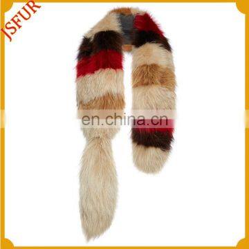 Multi Colour Waffle Plush Fox Fur Real Neckerchief Fur Wrap