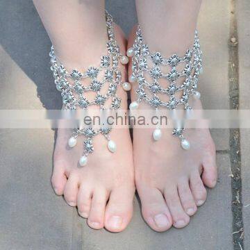 Matching Jewelry Layered Golden Chain Pendant Pearl Beads Tassel Bracelet photo-6