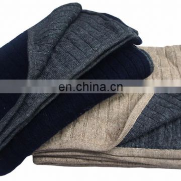 Double Face Cable Knitted Pure Cashmere Pashmina wool shawls, Scarves 2017