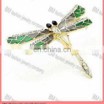 Green Dragonfly Crystal Jewelry fashion Pin Brooch for wedding