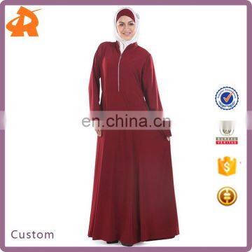 custom make burdundy dubai abaya,new design jersey abaya manufacturer in China