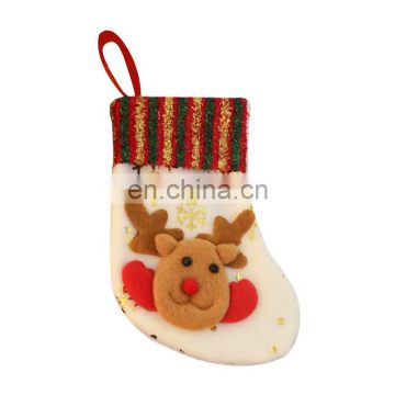 8CM*17CM Medium Non-woven Cloth Snowflakes Printing Bright Color Stripe Decoration Christmas Stockings - Reindeer