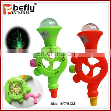 Wholesale plastic whistle candy toy with light