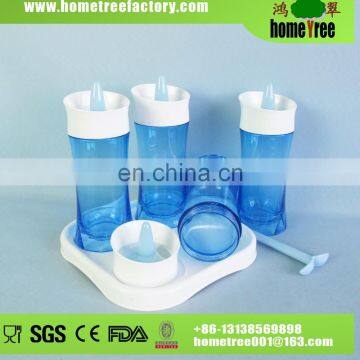 Newest!Modern Design High Quality Airtight Plastic Condiment Containers Set Cruet