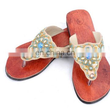 RH19 WOMEN LEATHER MOROCCAN STYLE HANDMADE SANDAL SLIPPER INDIAN TOE STRAP