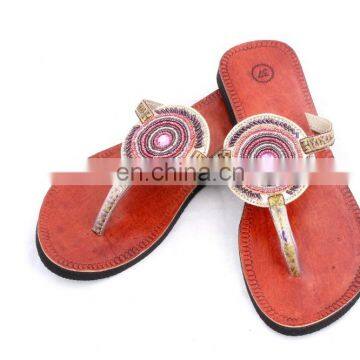 RH21 WOMEN LEATHER MOROCCAN STYLE HANDMADE SANDAL SLIPPER INDIAN TOE STRAP