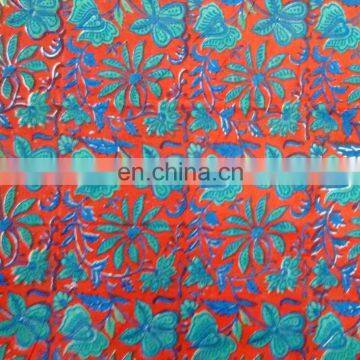 Indian Cotton Block Printed Floral Sanganeri Handmade Jaipuri Textile Wholesaler