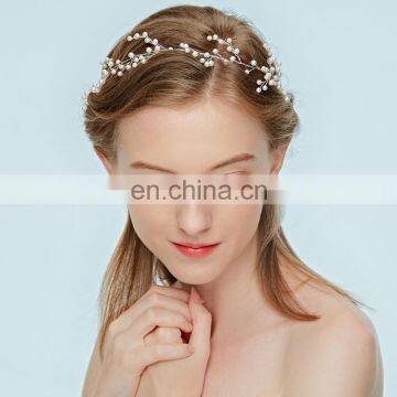 Amelie Wedding Hair Accessory Bridal Hair Vine Pearl Cluster Headpieces Wedding Hair Halo Bridal Jewelry Baby's Breath Headband photo-2
