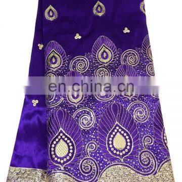 beaded raw silk george lace fabric high quality