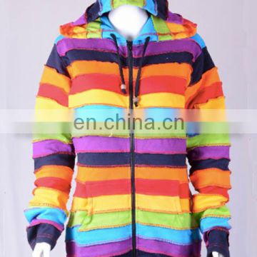 Rainbow Color Cotton Bohemian Hoodies & Jacket CSWJ 446