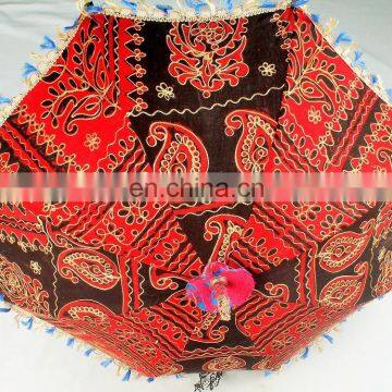 Jaipuri Tranditional Garden Umbrellas Outdoor Patios Handmade Embroidery Rajasthani Indian Parasol