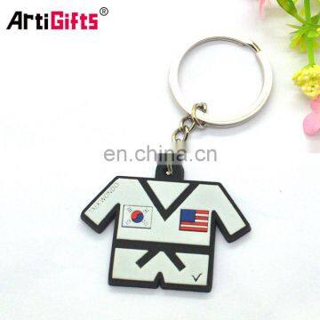 Wholesale Custom 3d Soft Pvc Rubber Mini T-shirt qr Code Cloth Keychain