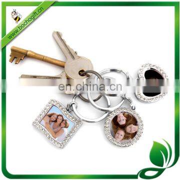 crystal mini photo frame keychain, Sparkling photo frame keyrings, Diamante-effect keychain photo frame